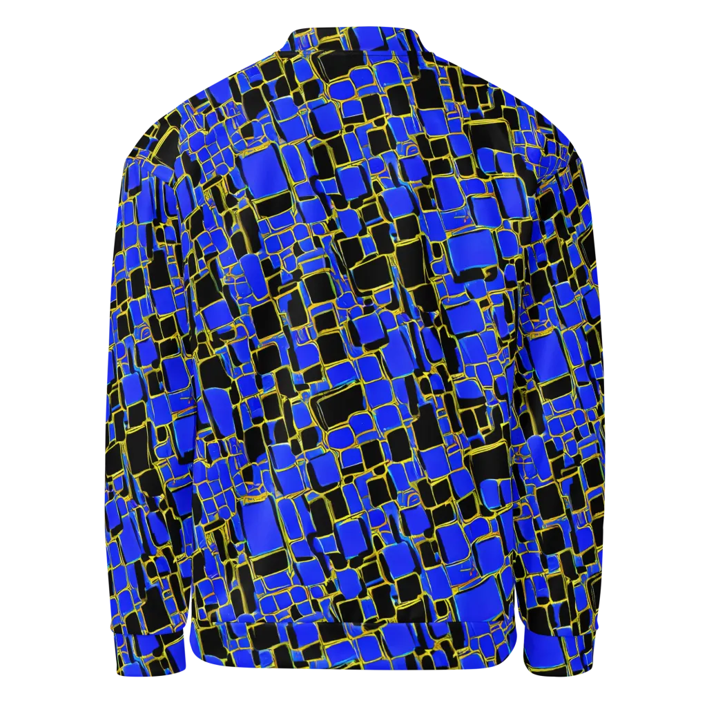 Blue Gold Matrix on Bomber Jacket — Back