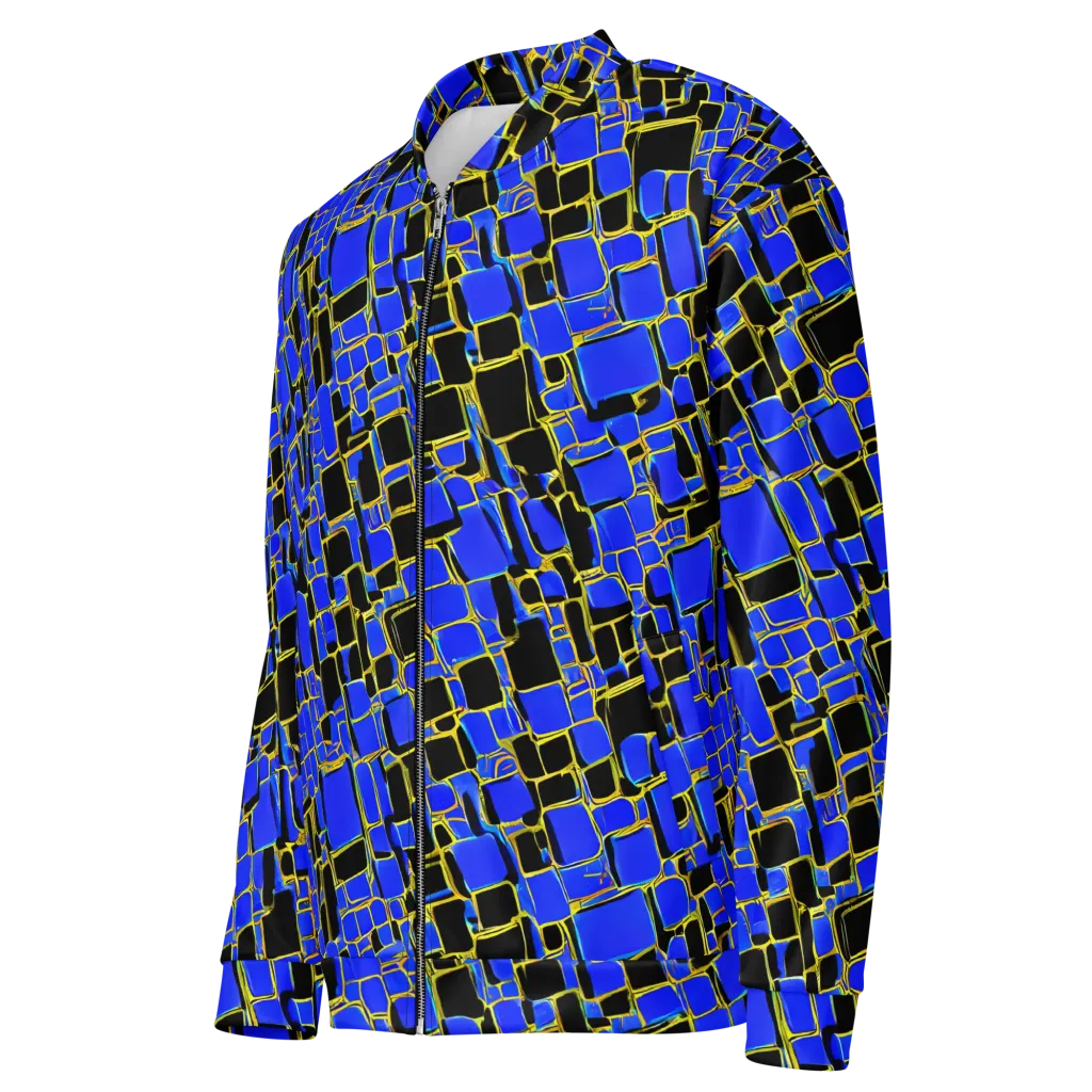 Blue Gold Matrix on Bomber Jacket — Left Front