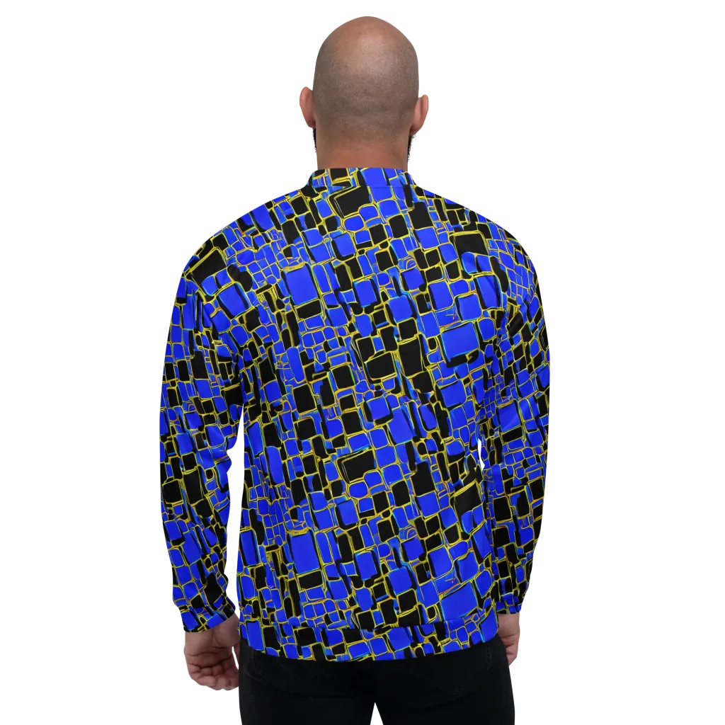 Blue Gold Matrix on Bomber Jacket — Back