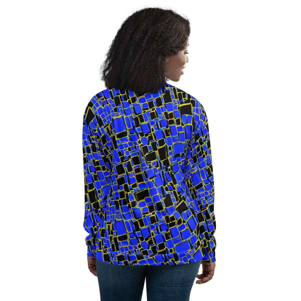 Blue Gold Matrix on Bomber Jacket — Back