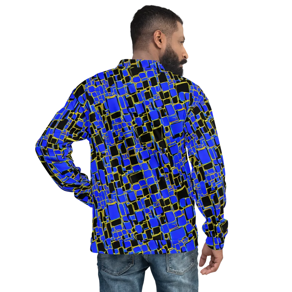 Blue Gold Matrix on Bomber Jacket — Back