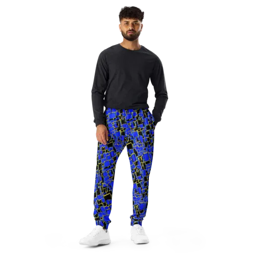 Blue Gold Matrix on a Men's Joggers