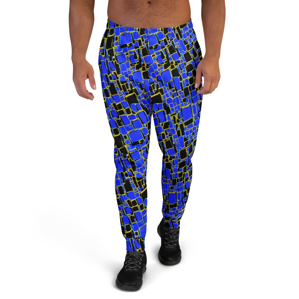 Blue Gold Matrix on Men's Joggers — Front