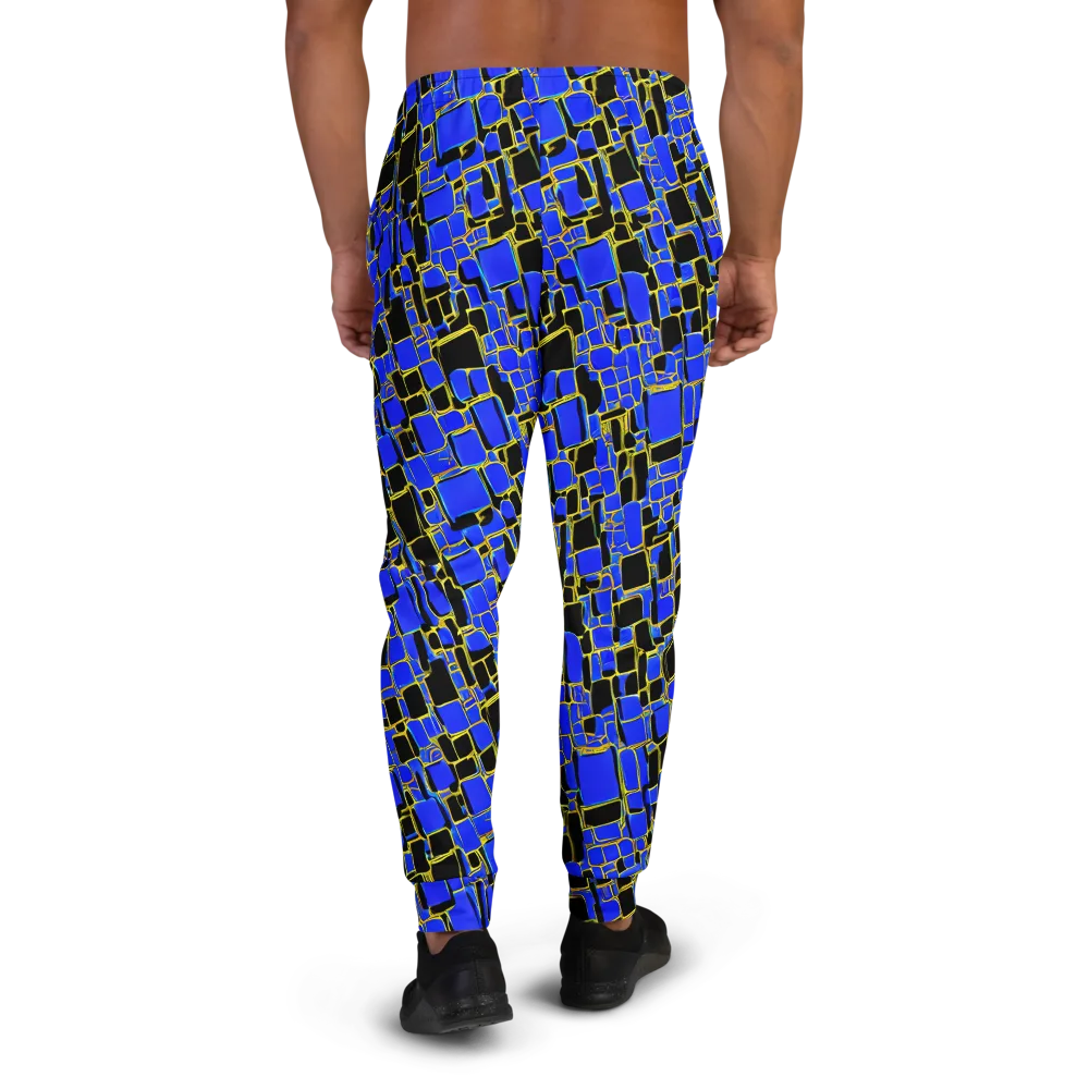 Blue Gold Matrix on Men's Joggers — Back
