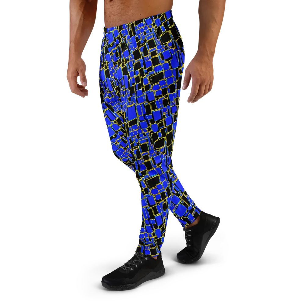 Blue Gold Matrix on Men's Joggers — Left