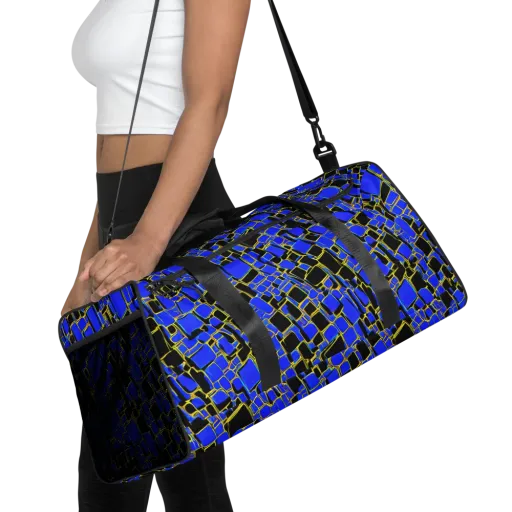 Blue Gold Matrix on a Duffle Bag
