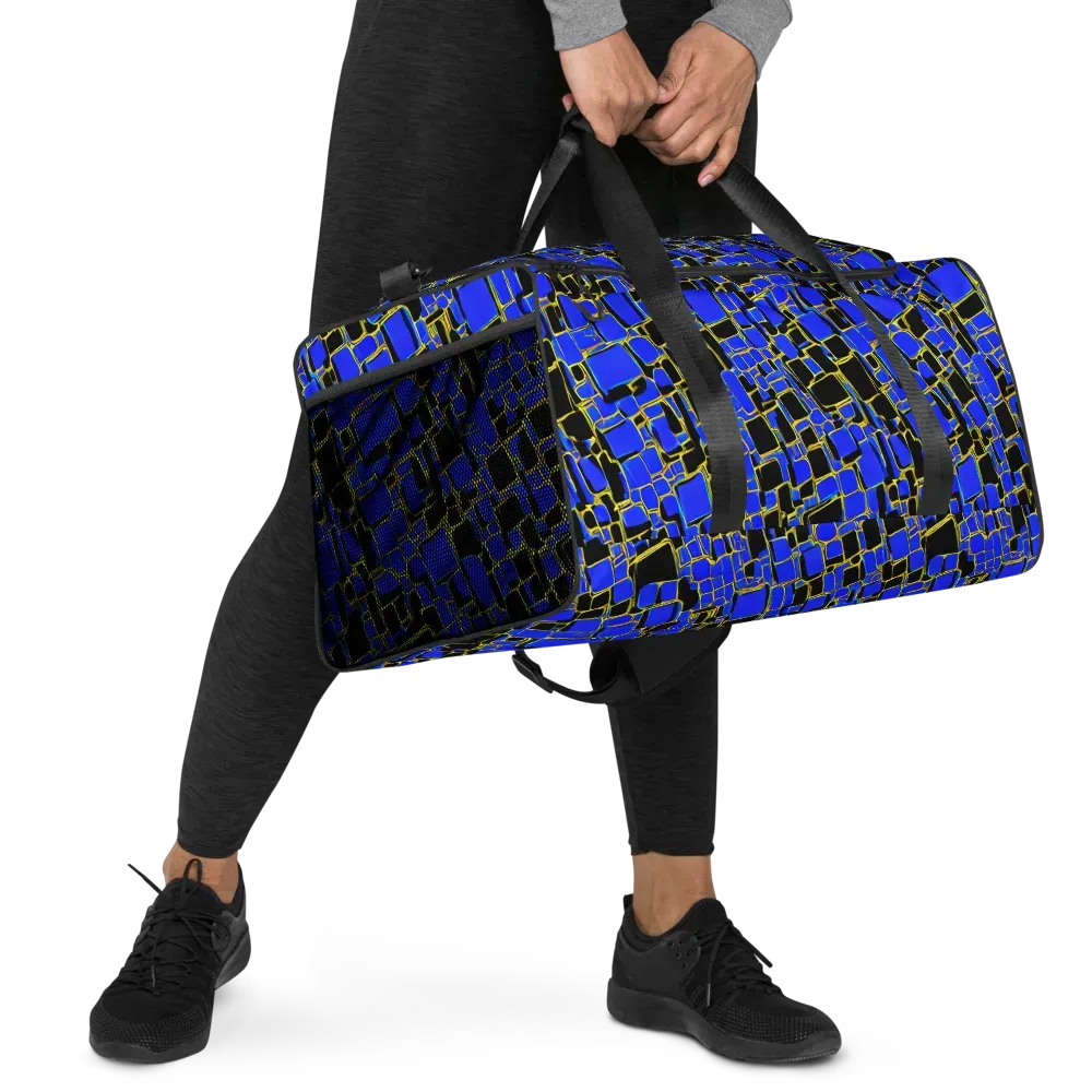 Blue Gold Matrix on Duffle Bag — Right Front