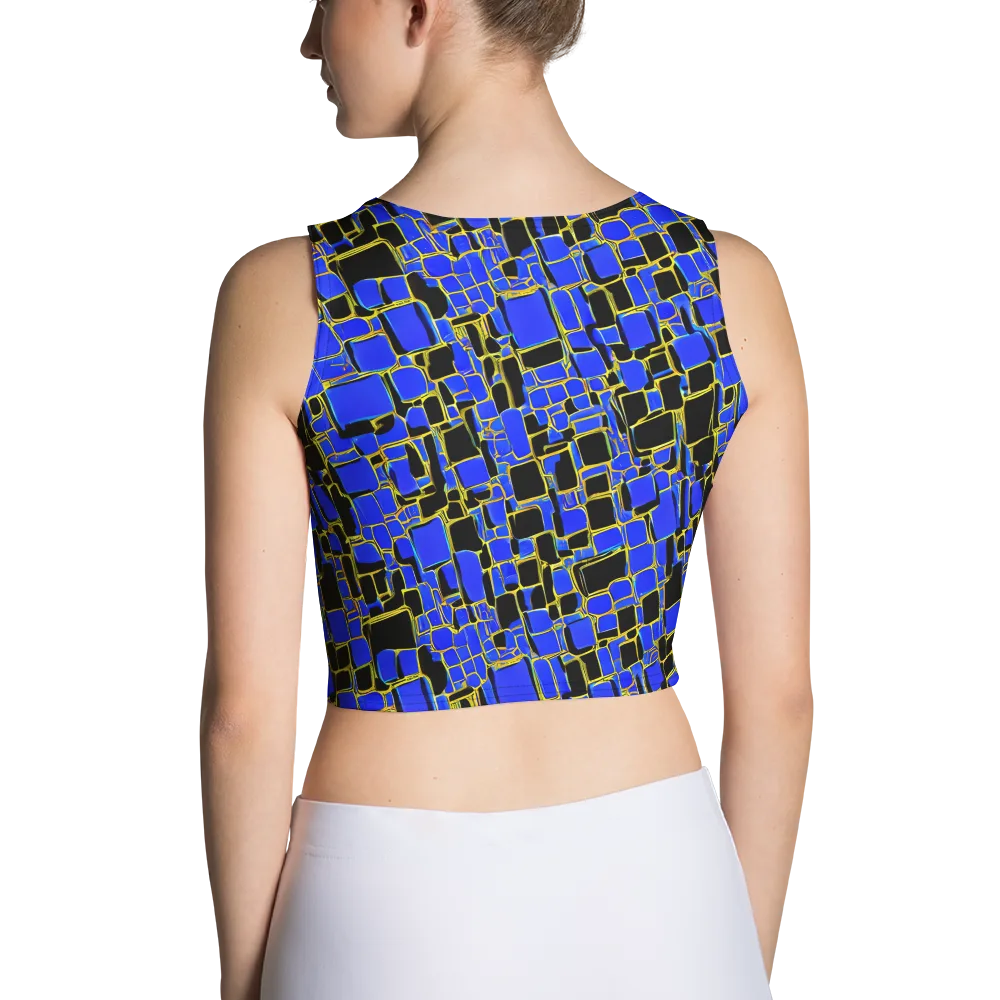 Blue Gold Matrix on Crop Top — Back
