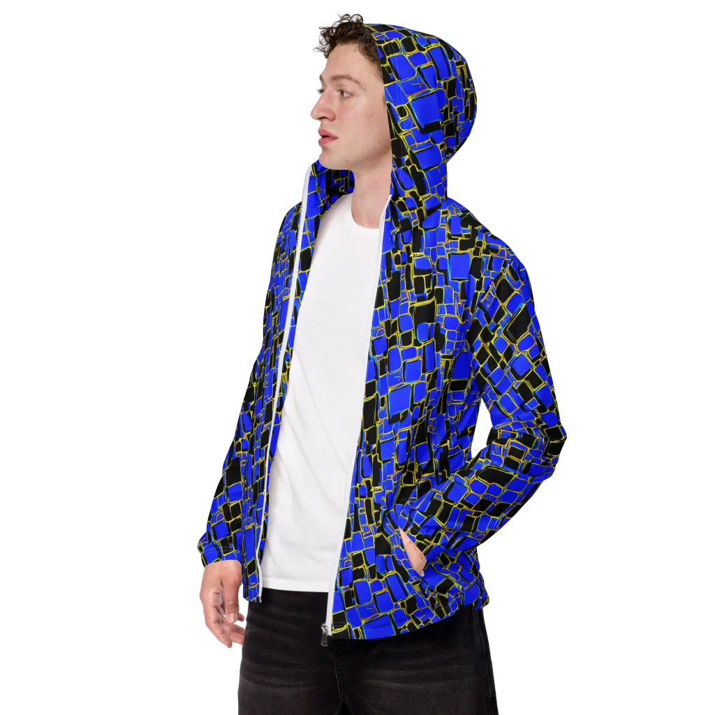 Blue Gold Matrix on Men's Windbreaker — Left Front