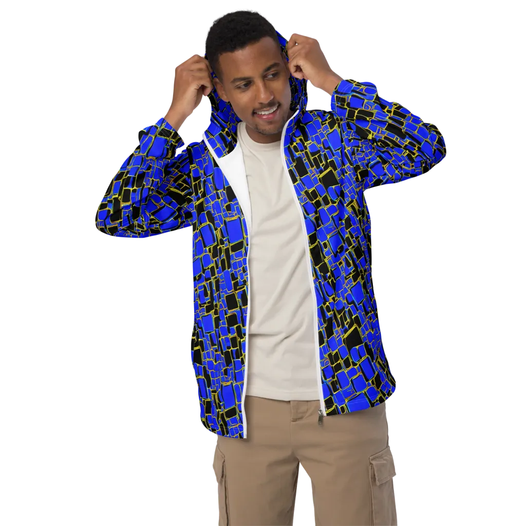 Blue Gold Matrix on Men's Windbreaker — Front