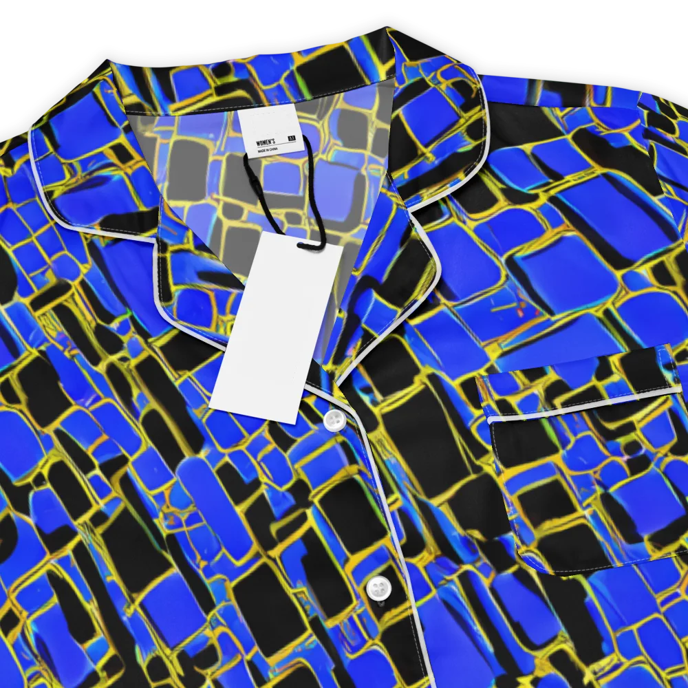 Blue Gold Matrix on Women's Short Sleeve Pajama Top — Product details