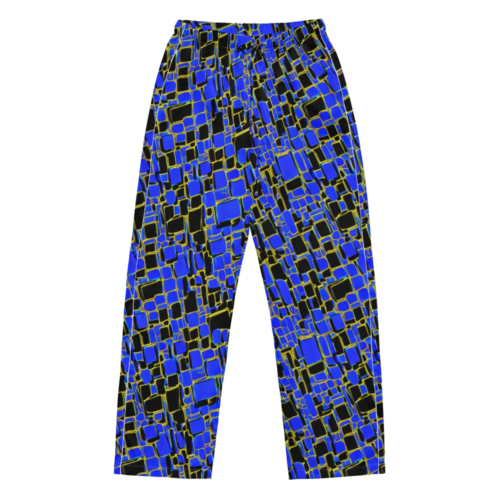 Blue Gold Matrix on Women's Pajama Pants — Front