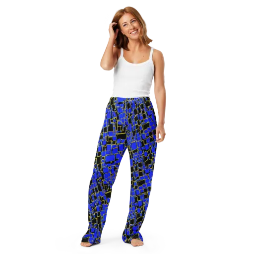Blue Gold Matrix on a Women's Pajama Pants