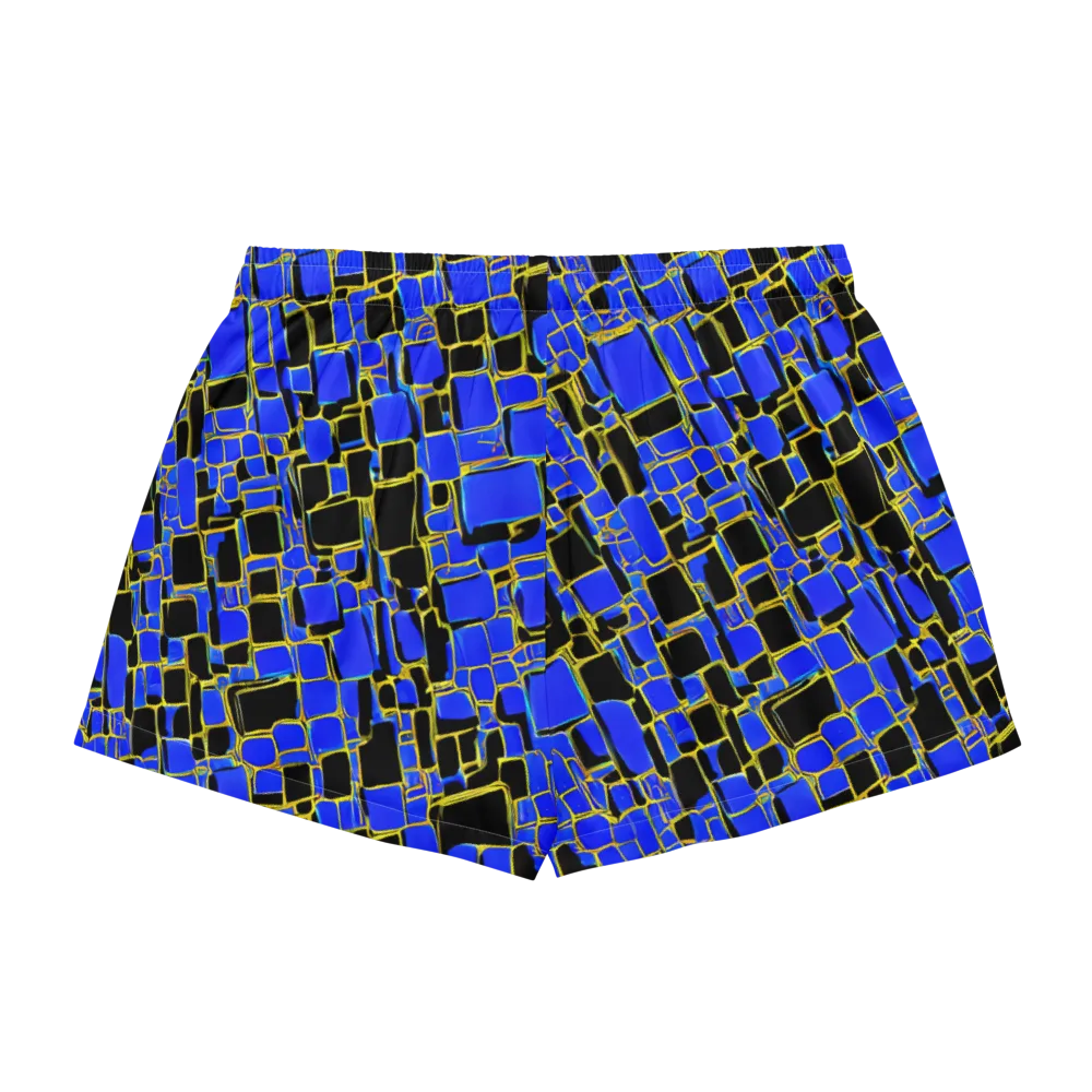 Blue Gold Matrix on Women's Pajama Shorts — Back