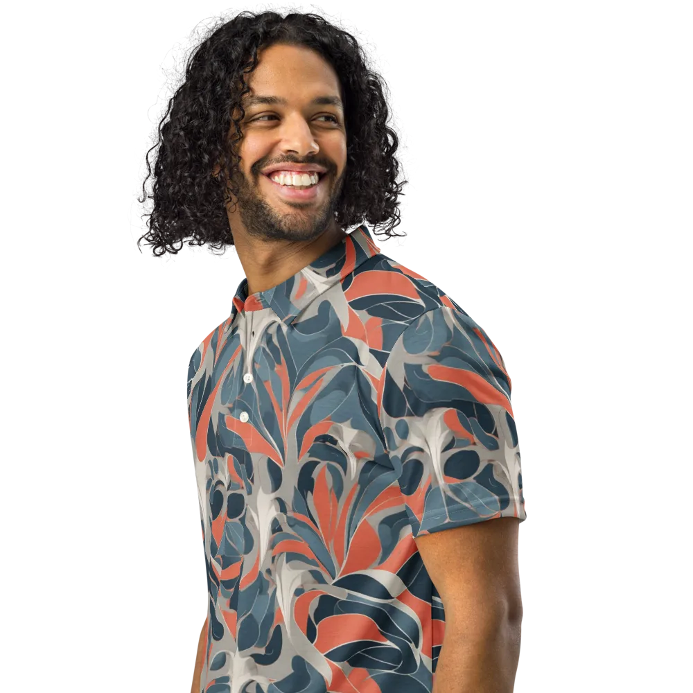 Sculpted Botanica on Men's Slim Fit Polo Shirt — Left Front
