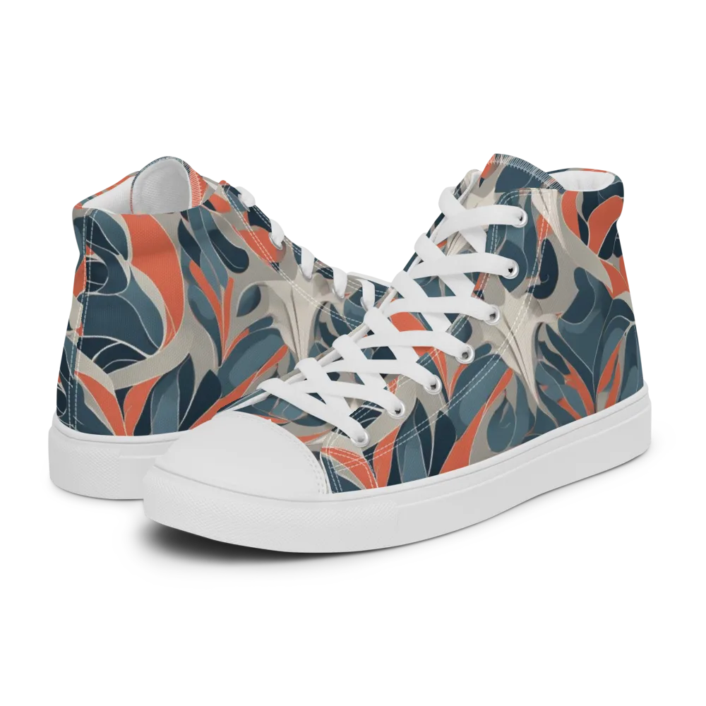 Sculpted Botanica on Men's High Top Canvas Shoes — Left