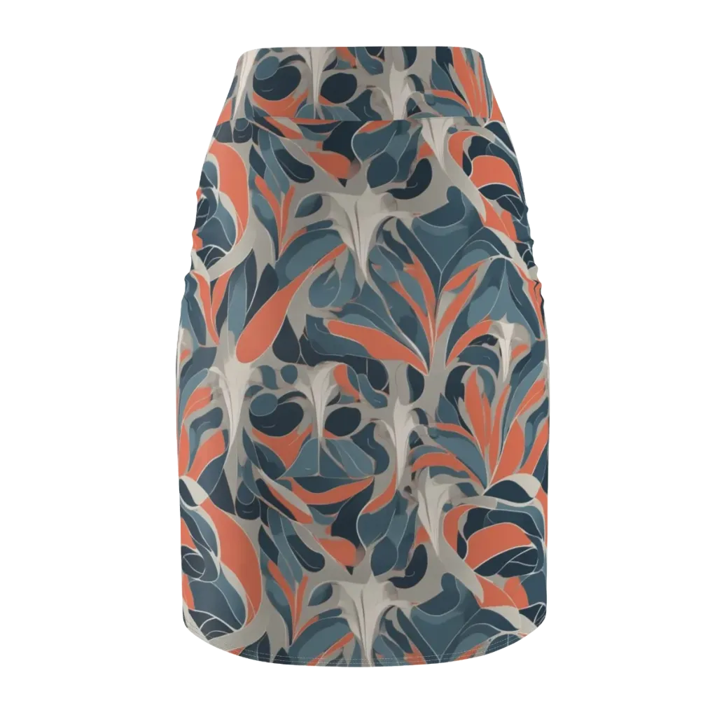 Sculpted Botanica on Pencil Skirt — Back