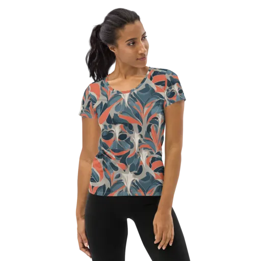 Sculpted Botanica on a Women's Athletic T-Shirt