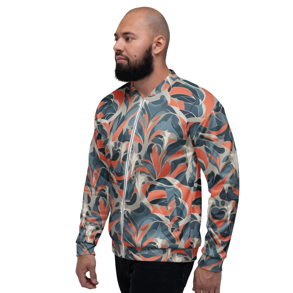 Sculpted Botanica on Bomber Jacket — Left