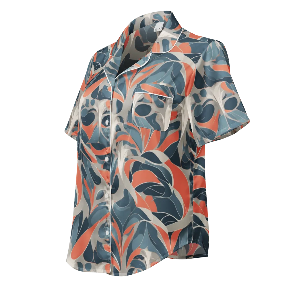 Sculpted Botanica on Women's Short Sleeve Pajama Top — Left Front