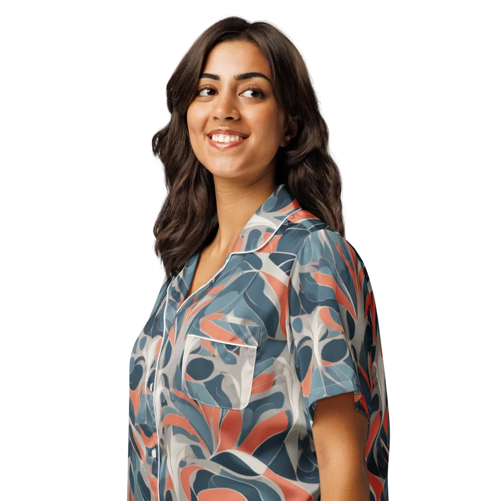 Sculpted Botanica on Women's Short Sleeve Pajama Top — Left Front