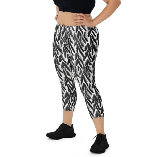 Inkwood Feather on a Capri Leggings