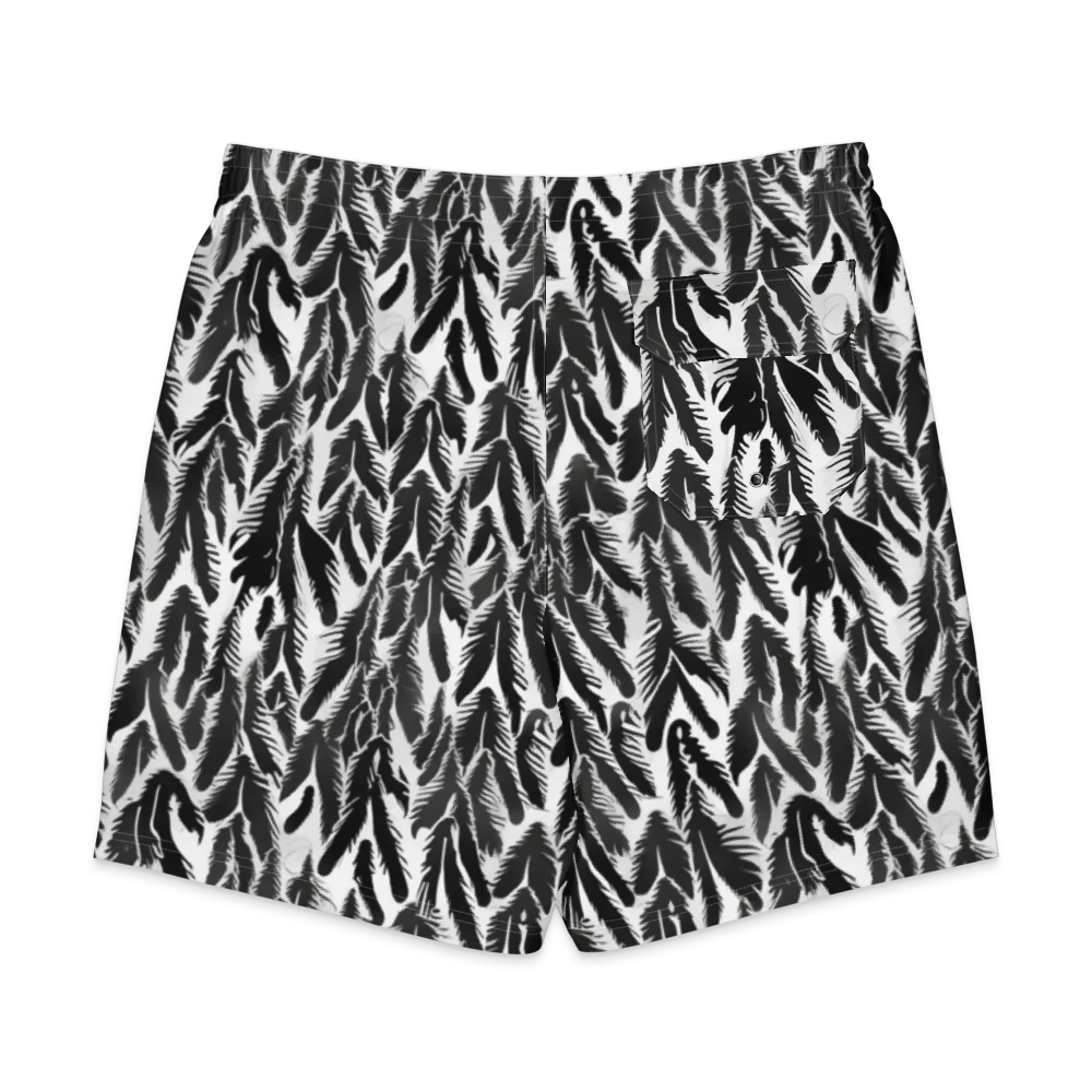 Inkwood Feather on Men's Board Shorts — Back