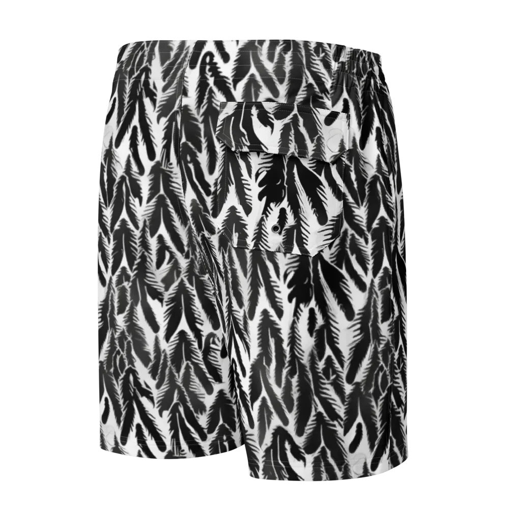 Inkwood Feather on Men's Board Shorts — Back