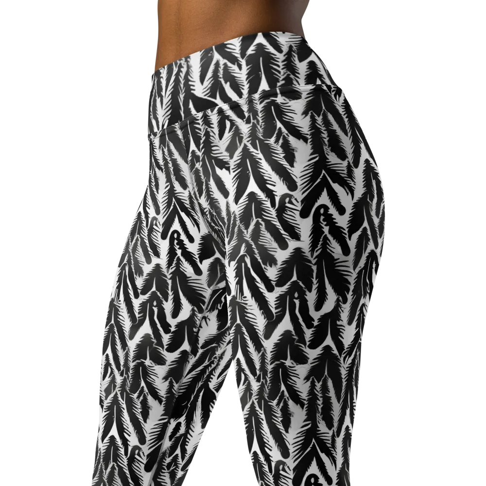 Inkwood Feather on Yoga Leggings — Left Front