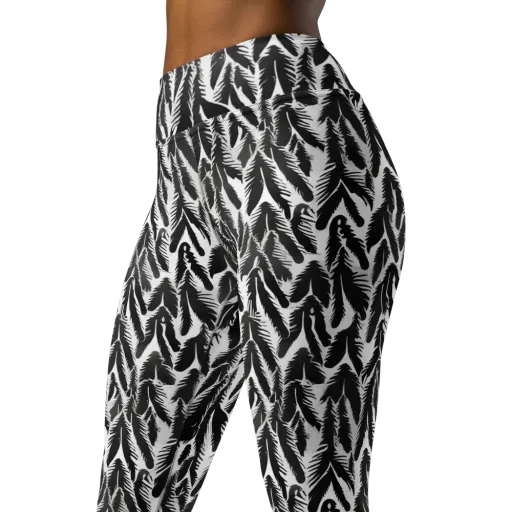Inkwood Feather on a Yoga Leggings
