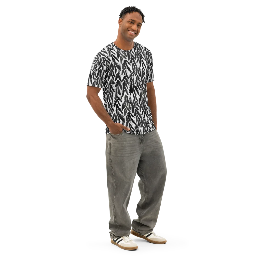 Inkwood Feather on Men's Cotton Crew Neck T-Shirt — Right Front