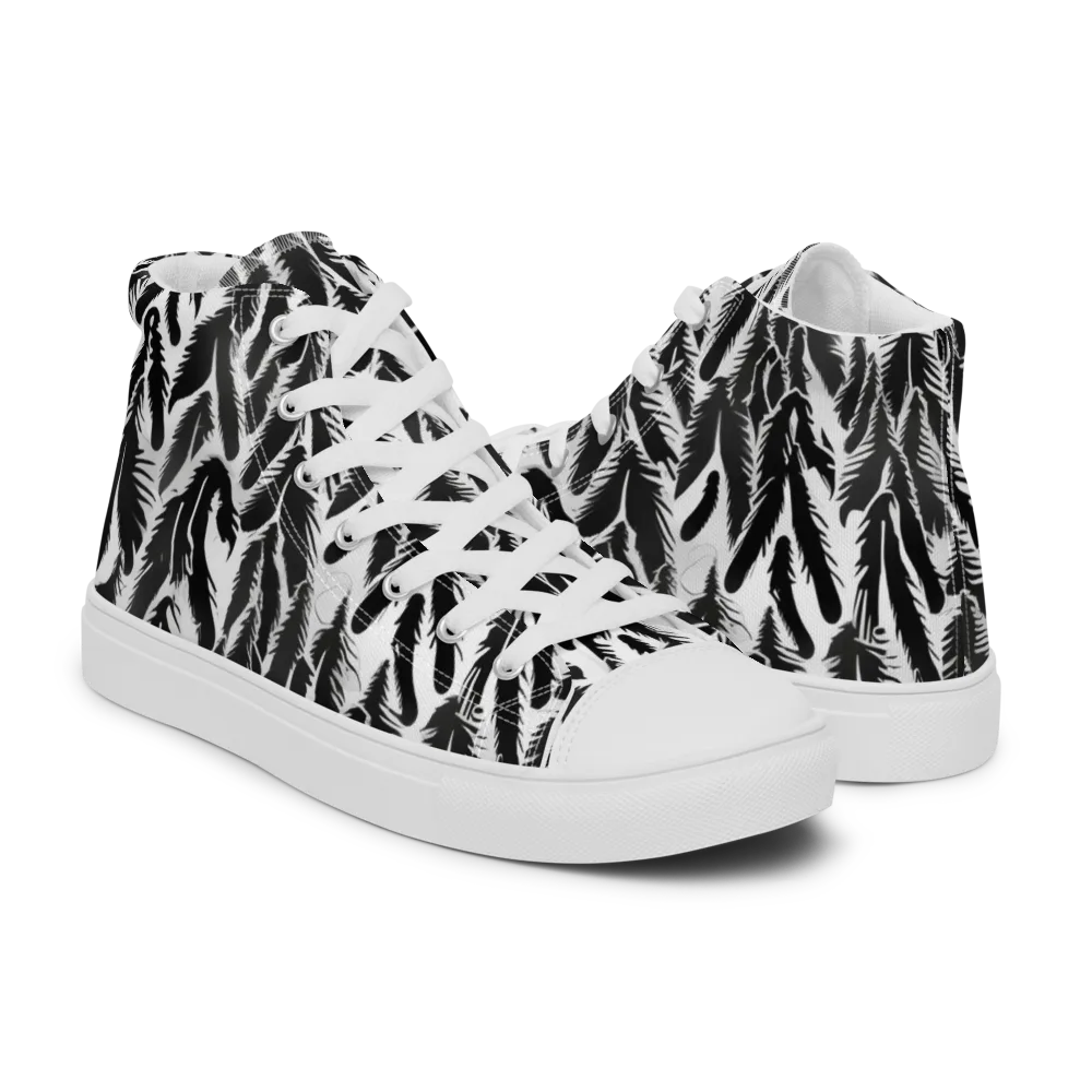 Inkwood Feather on Men's High Top Canvas Shoes — Right