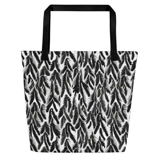Inkwood Feather on a Large Tote Bag W/ Pocket