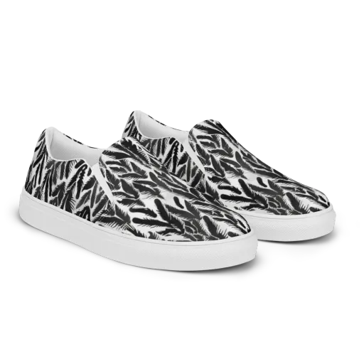 Inkwood Feather on a Women's Slip-On Canvas Shoes