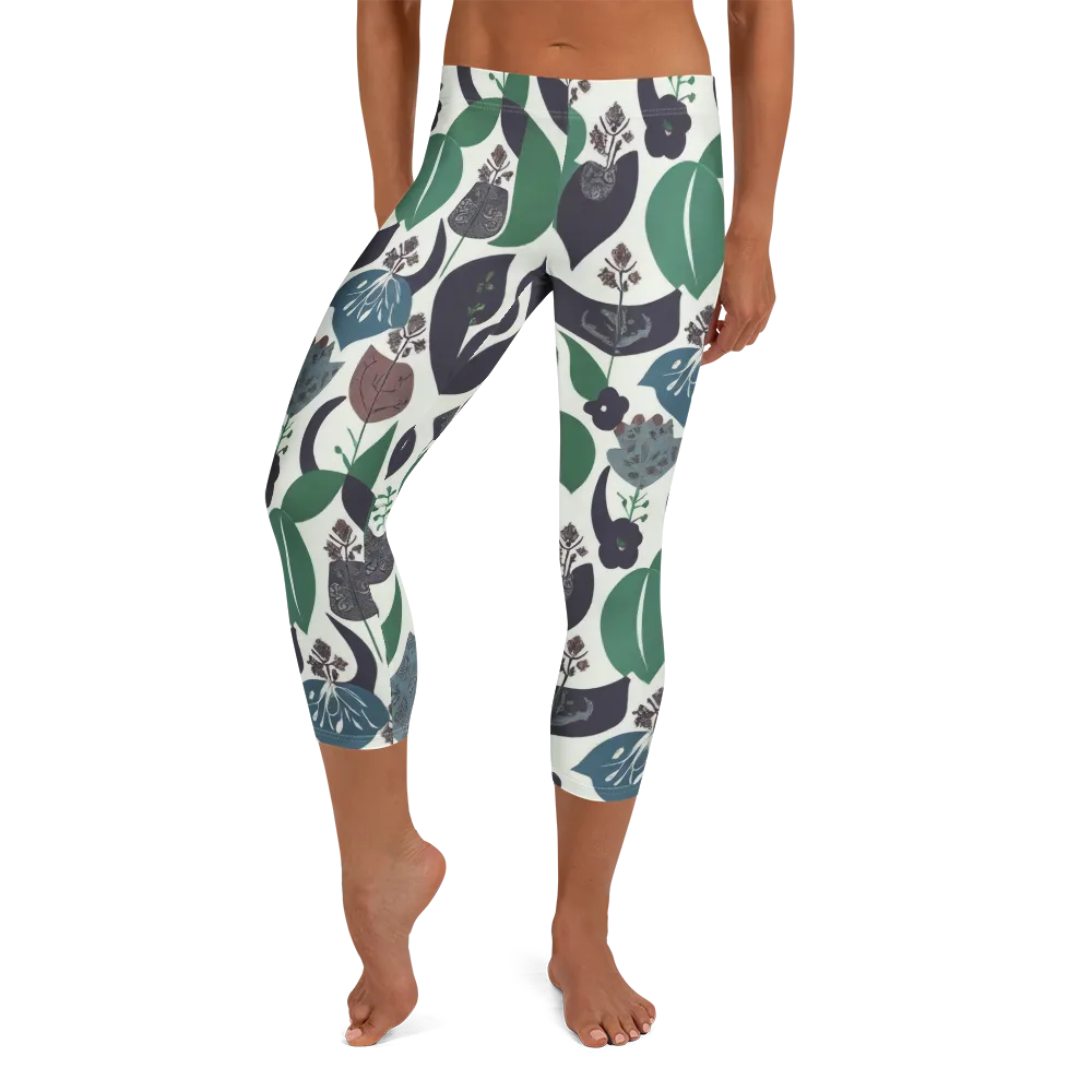 Botanical Relics on Capri Leggings — Front