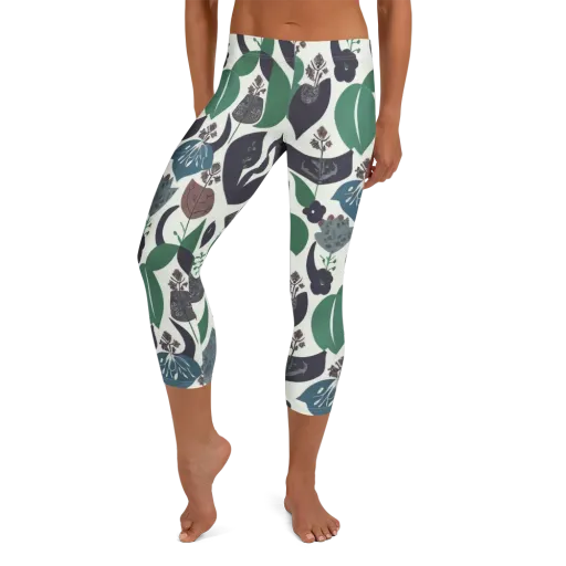Botanical Relics on a Capri Leggings
