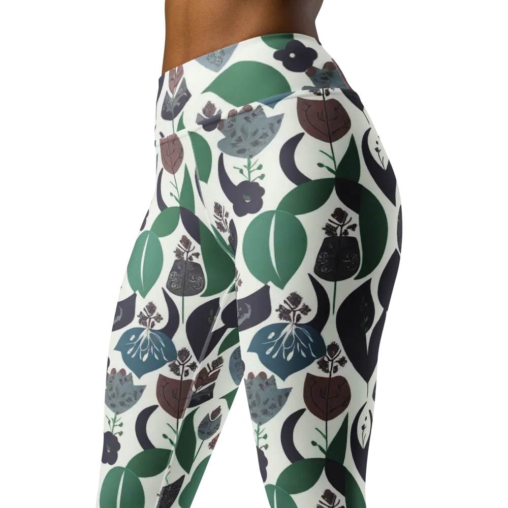 Botanical Relics on Yoga Leggings — Left Front