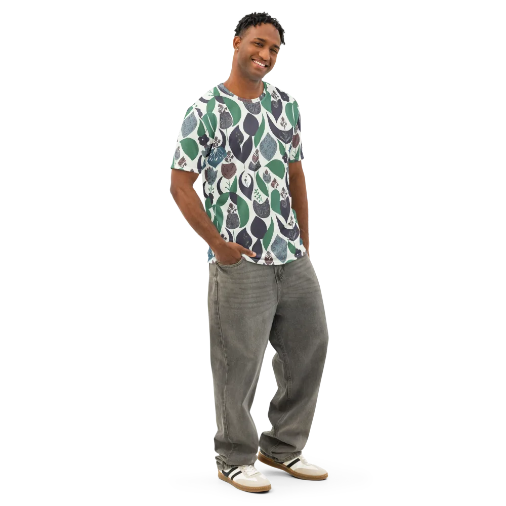Botanical Relics on Men's Cotton Crew Neck T-Shirt — Right Front