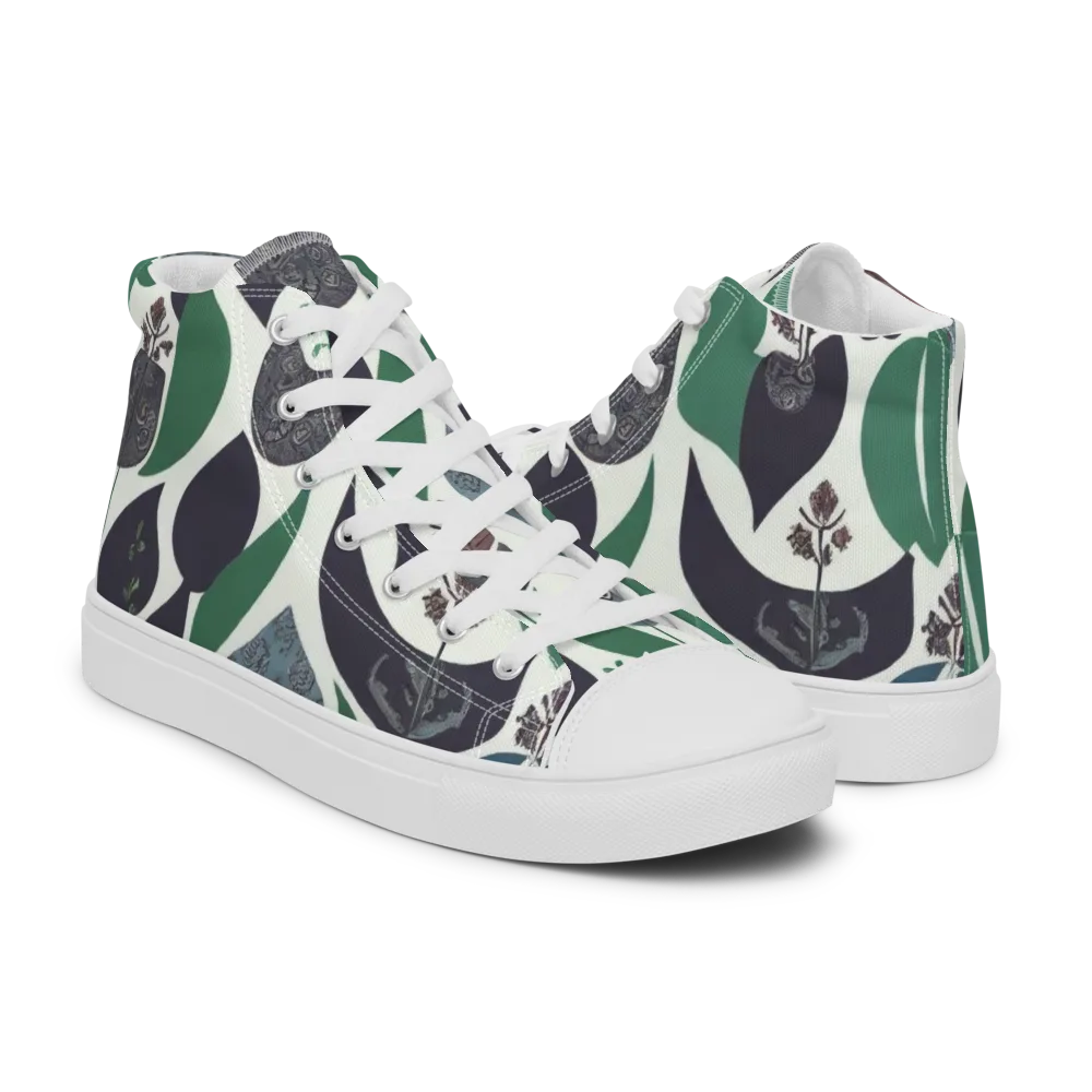 Botanical Relics on Men's High Top Canvas Shoes — Right