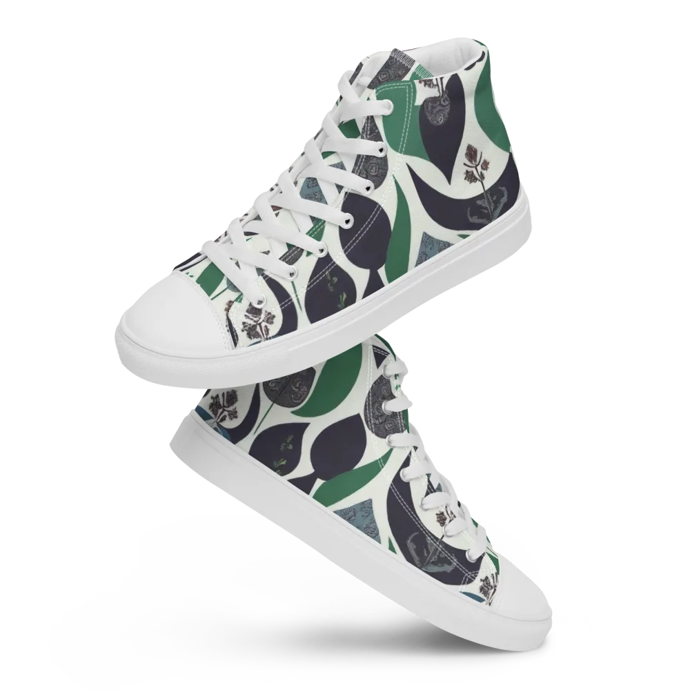 Botanical Relics on Men's High Top Canvas Shoes — Front