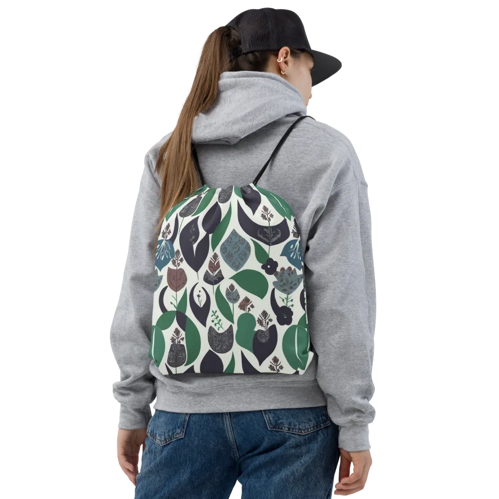 Botanical Relics on Drawstring Bag — Front