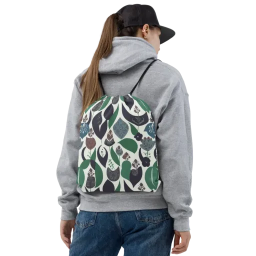 Botanical Relics on a Drawstring Bag