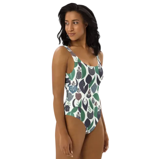 Botanical Relics on a One-Piece Swimsuit