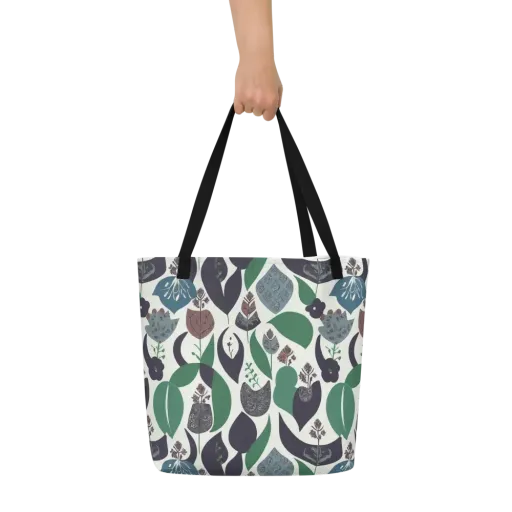Botanical Relics on a Large Tote Bag W/ Pocket