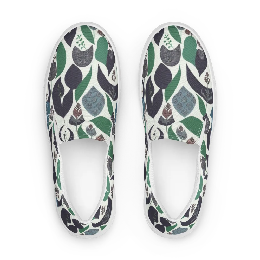 Botanical Relics on Women's Slip-On Canvas Shoes — Front