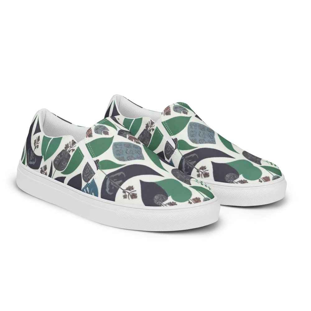 Botanical Relics on Women's Slip-On Canvas Shoes — Right Front