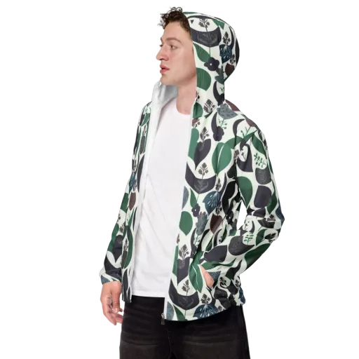 Botanical Relics on a Men's Windbreaker