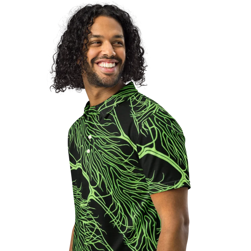 Glow Anatomy on Men's Slim Fit Polo Shirt — Left Front
