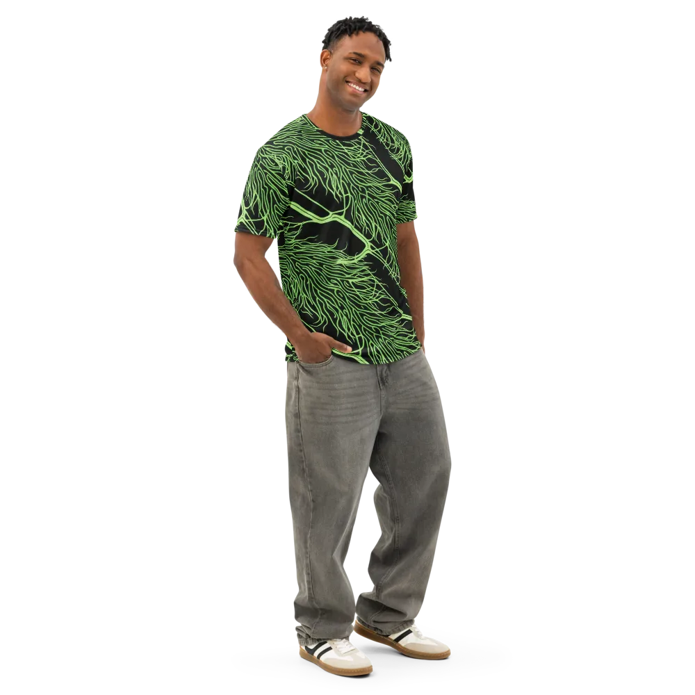 Glow Anatomy on Men's Cotton Crew Neck T-Shirt — Right Front