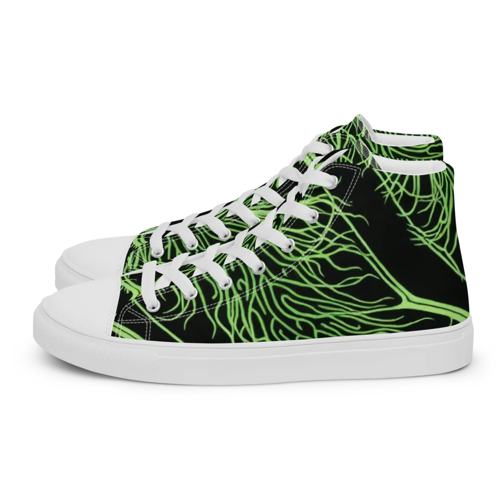 Glow Anatomy on Men's High Top Canvas Shoes — Left